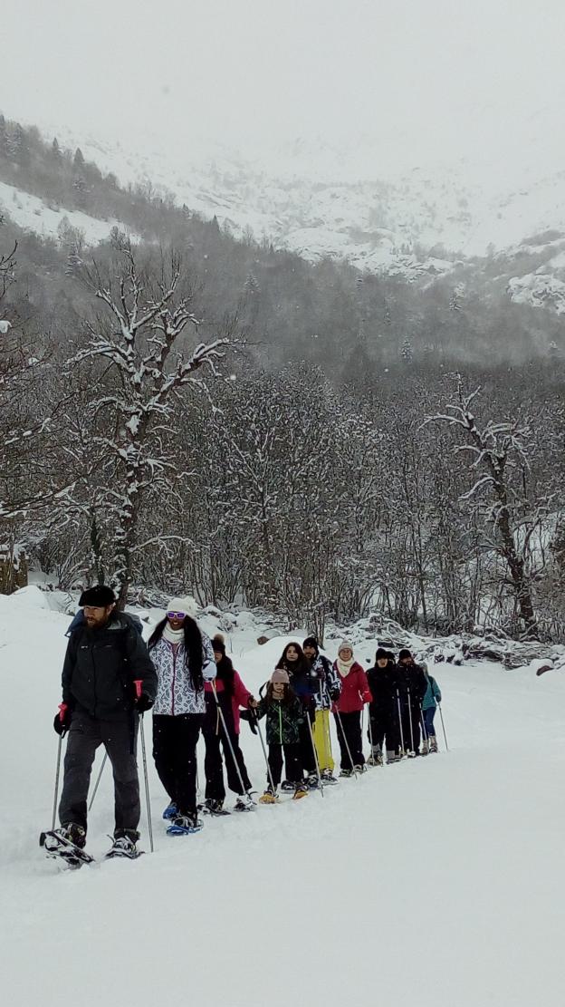 guillaume sous la neige au plateau de Bernazaou